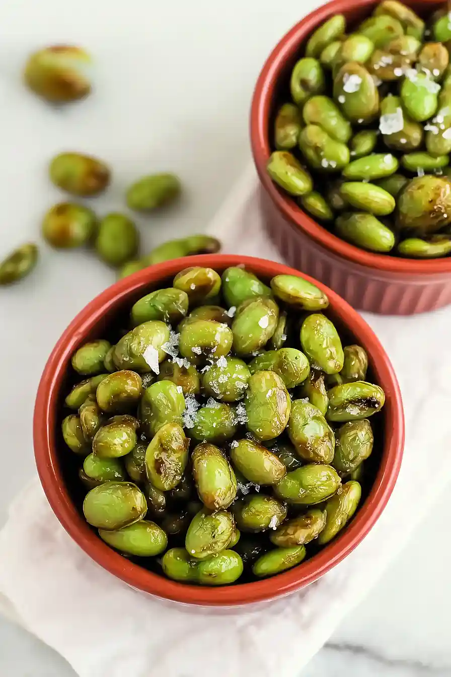 roasted edamame with sea salt