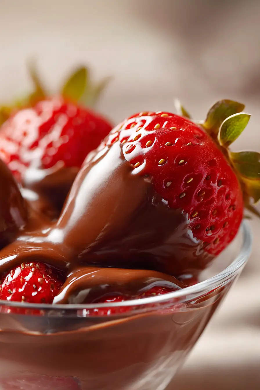 chocolate covered strawberries in cup