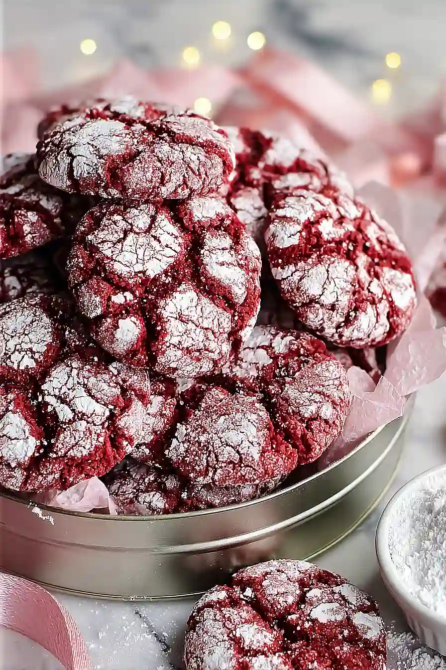 red velvet cake mix crinkle cookies
