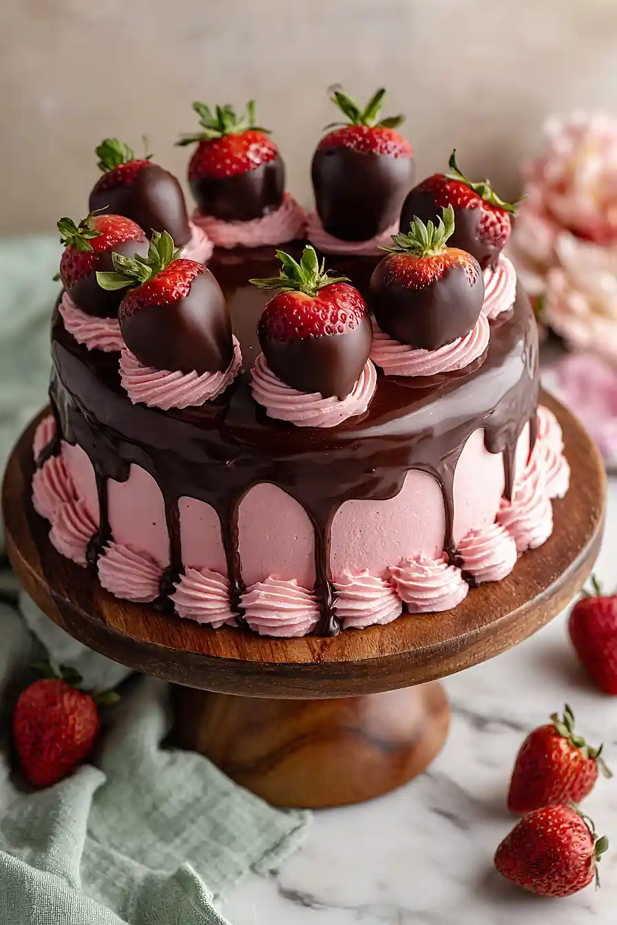 Best Chocolate Covered Strawberry Cake
