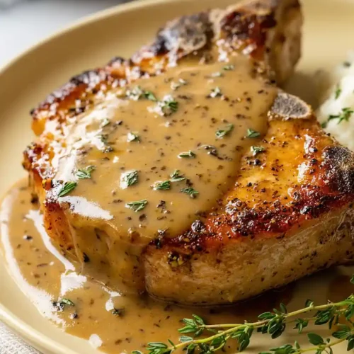 pork chop with gravy