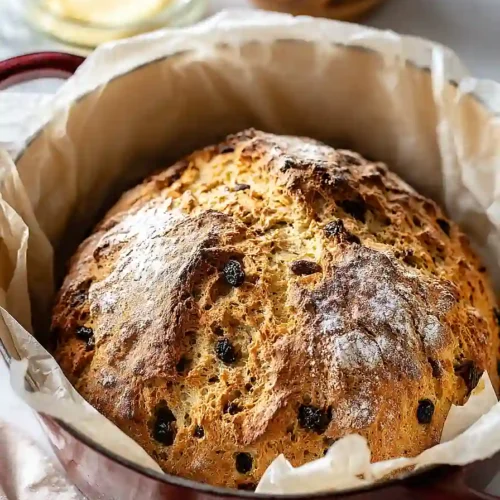 irish soda bread in a dutch oven