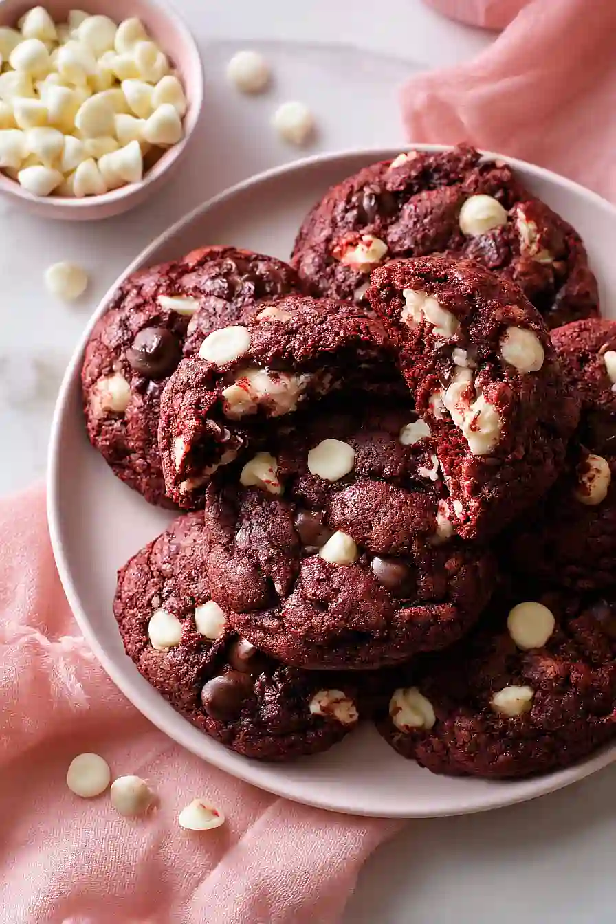 levain style red velvet cookies