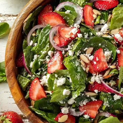 strawberry romaine feta salad