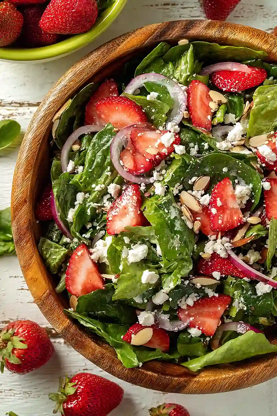 strawberry romaine feta salad