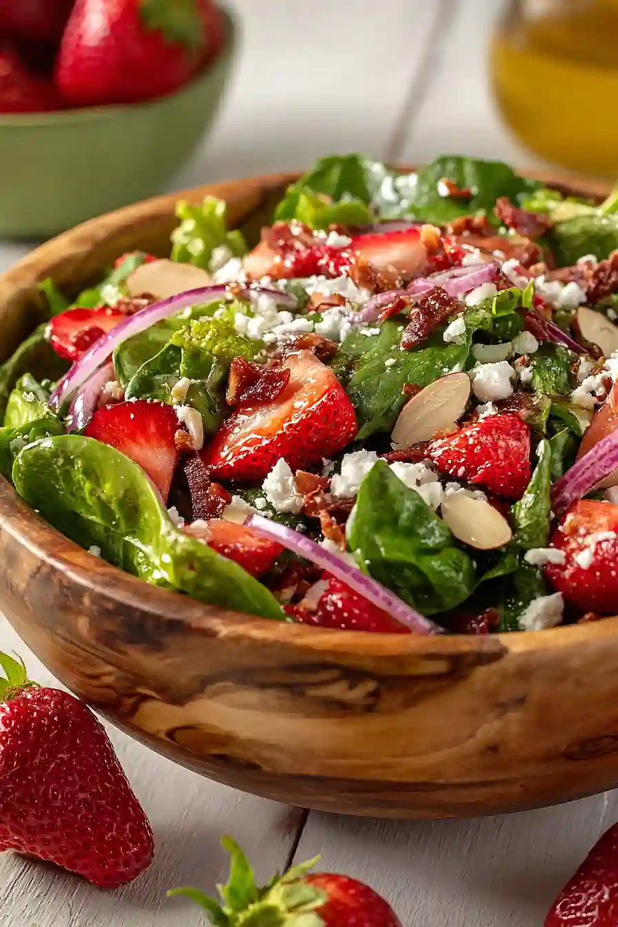 strawberry romaine feta salad