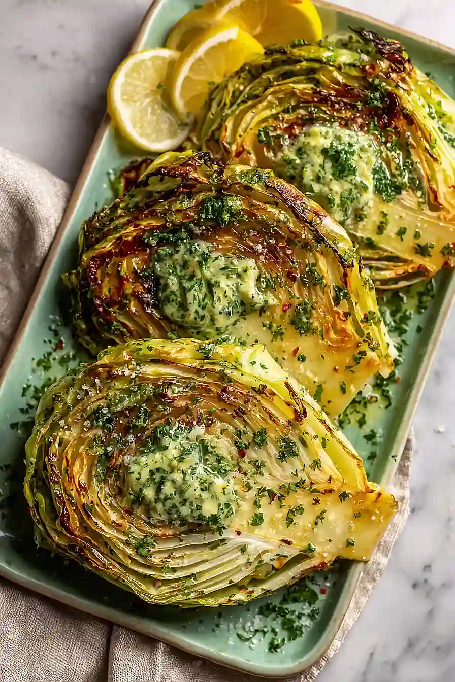 cabbage steaks with herb butter