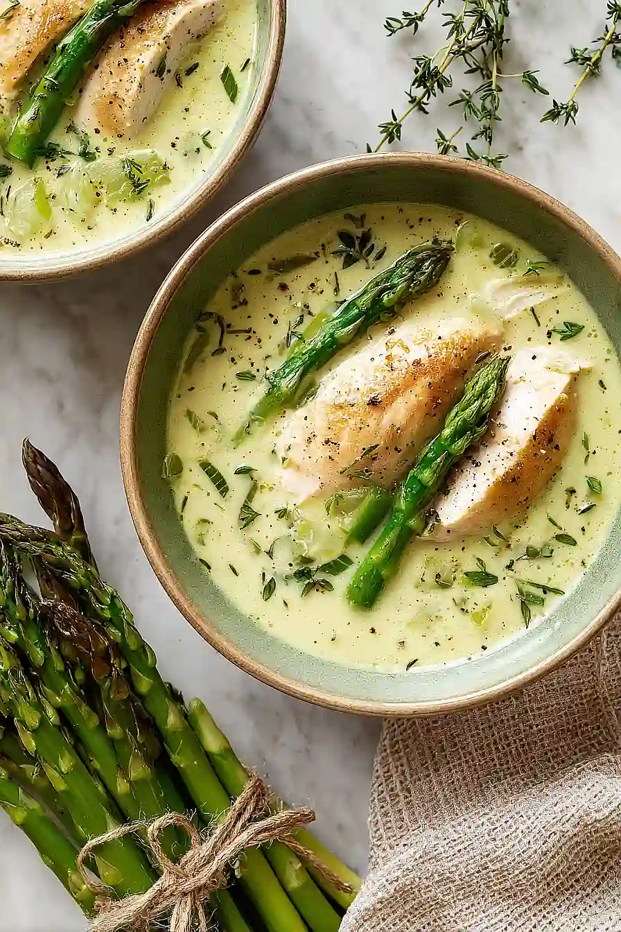 creamy chicken and asparagus soup