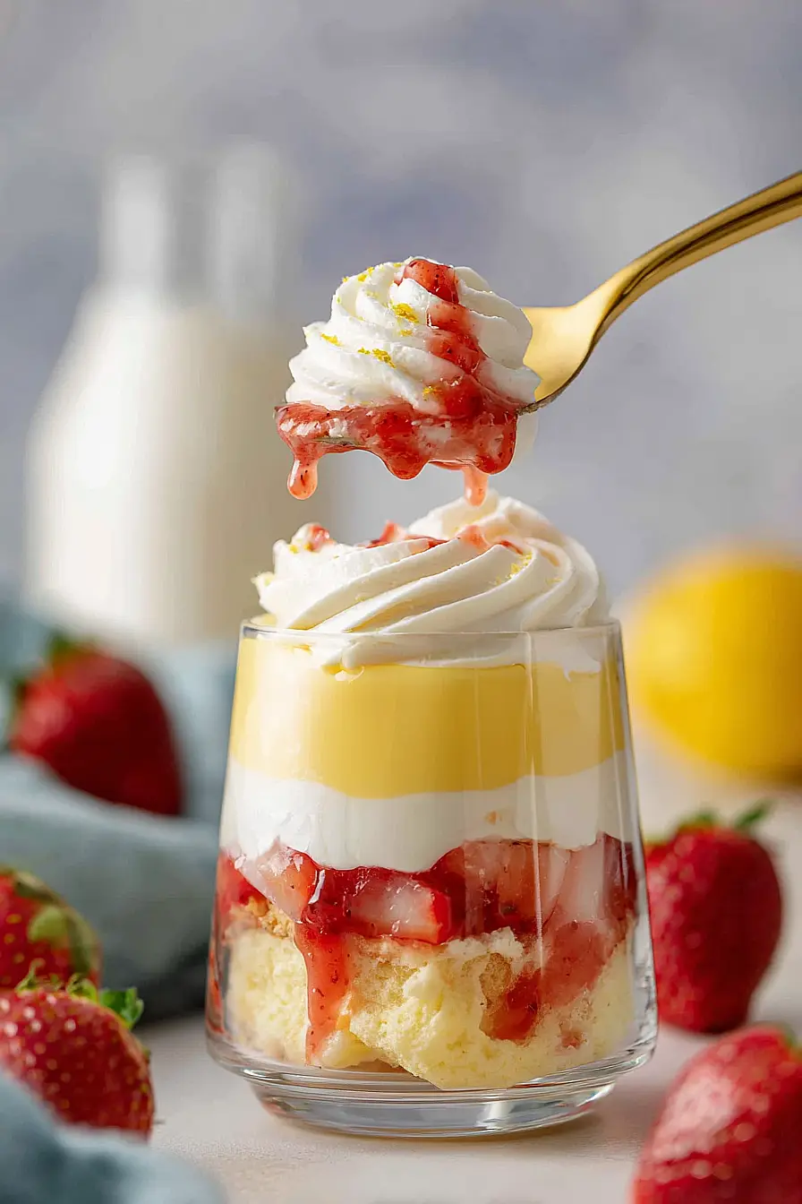strawberry cake parfaits