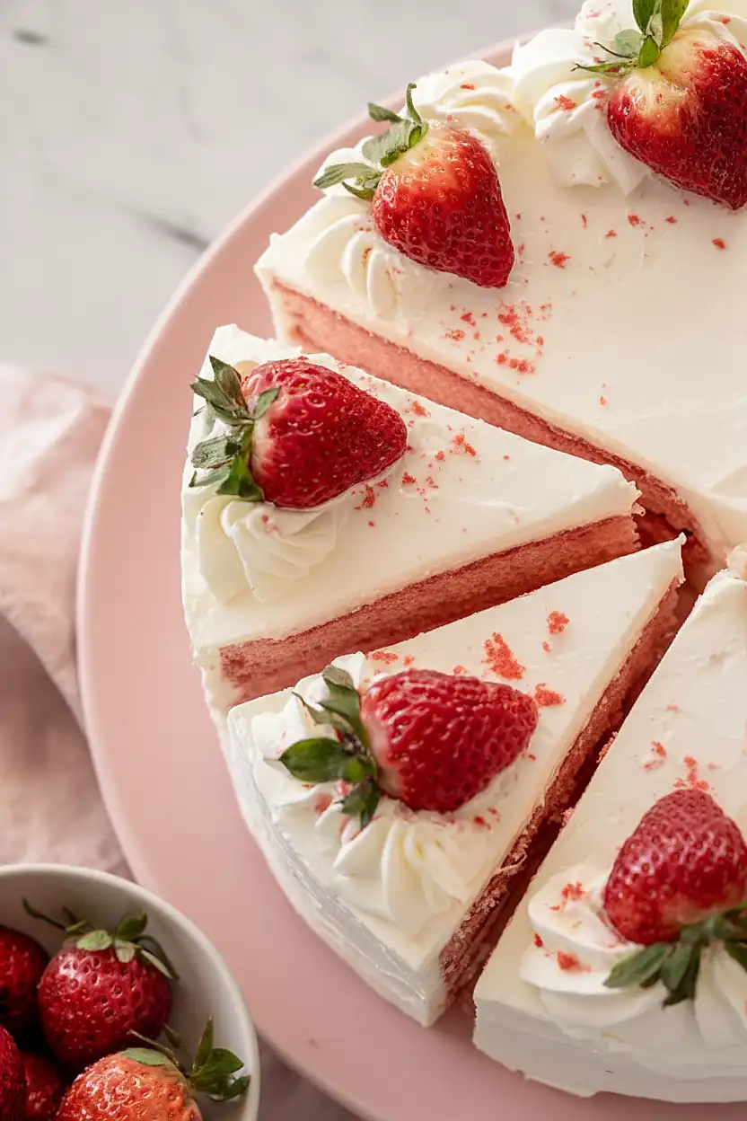 strawberry cake with cream cheese frosting