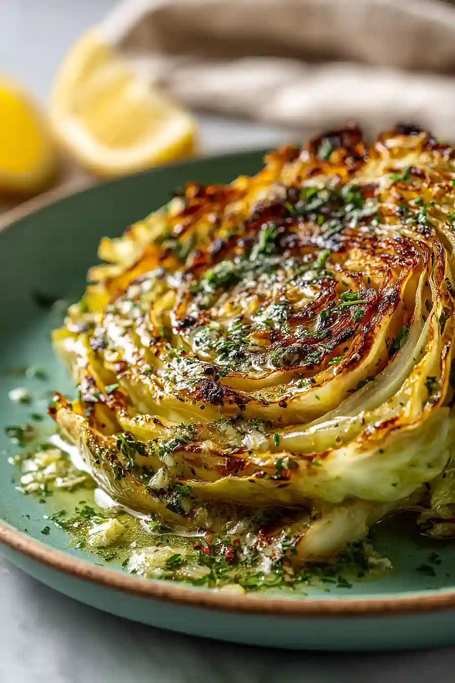 cabbage steaks with herb butter