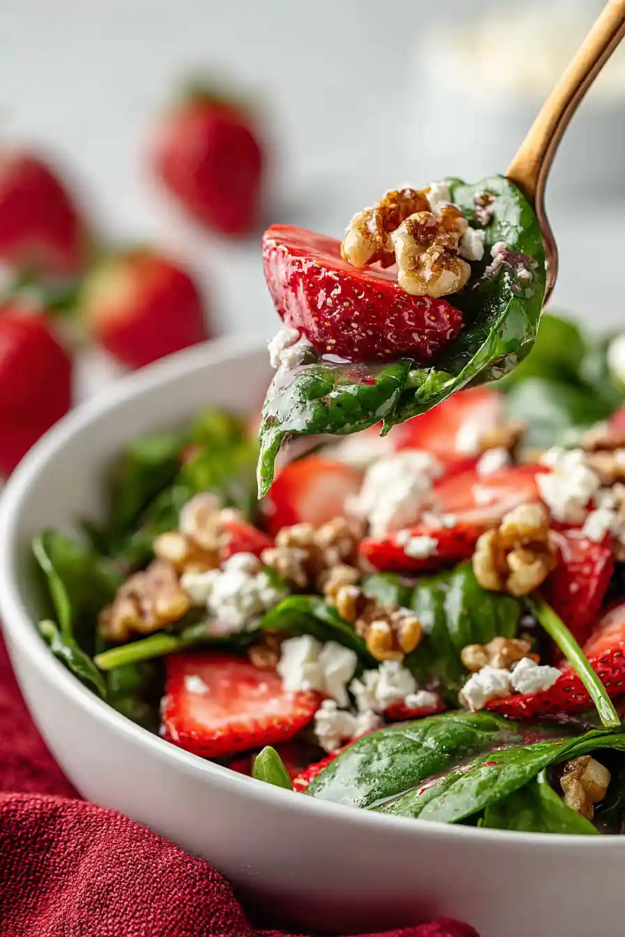strawberry walnut salad with feta