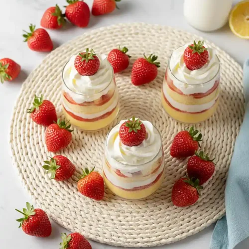 strawberry cake parfaits