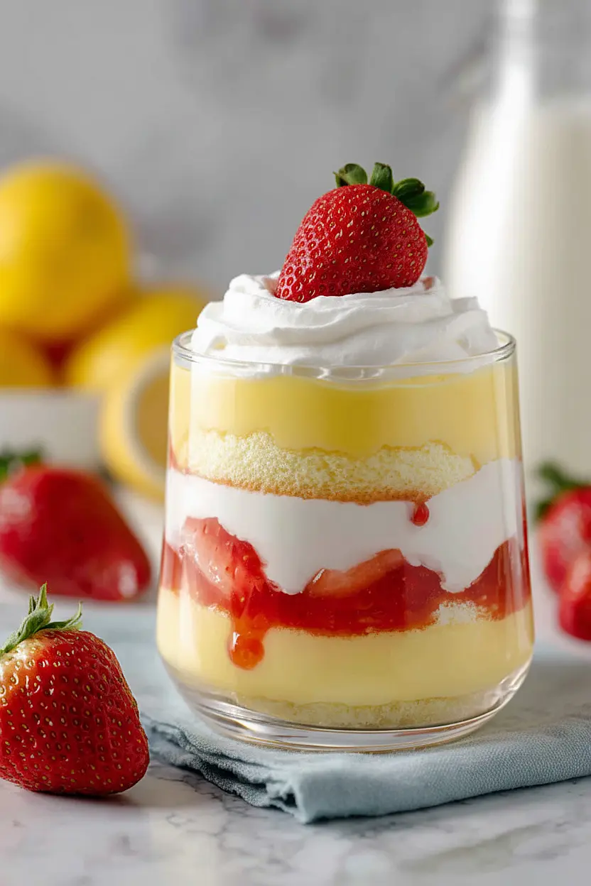 strawberry cake parfaits