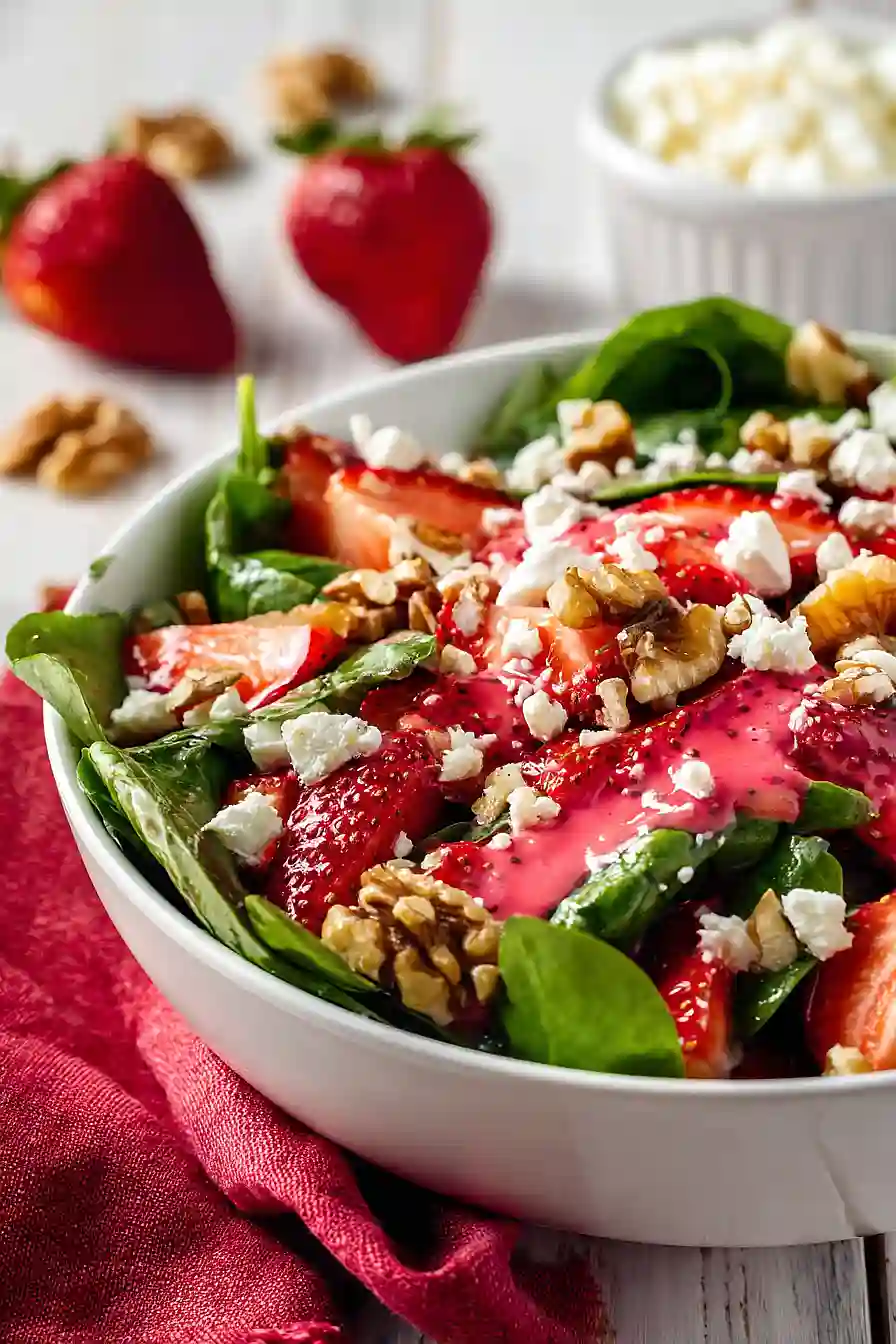 strawberry walnut salad with feta