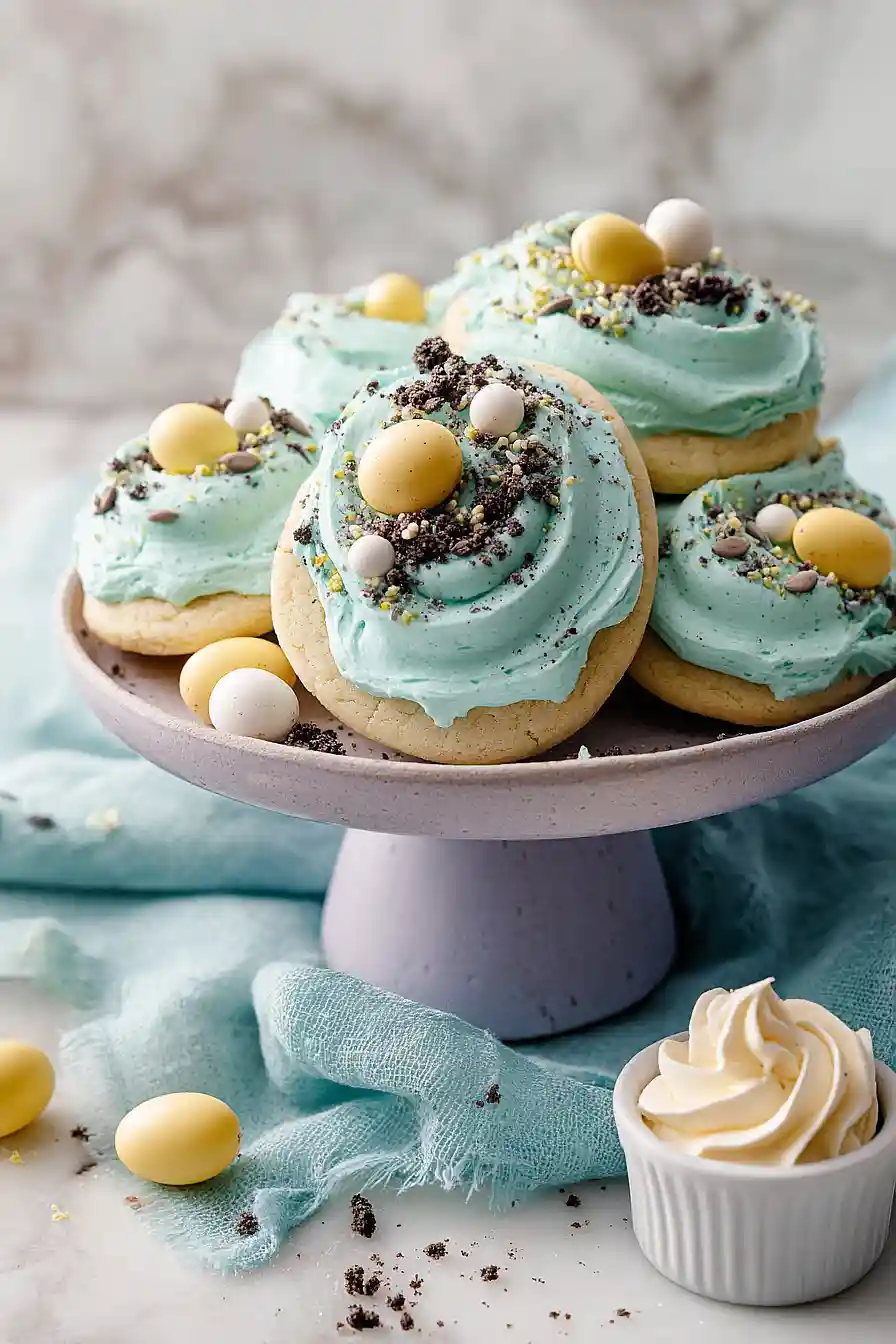 easter egg cookies with buttercream frosting