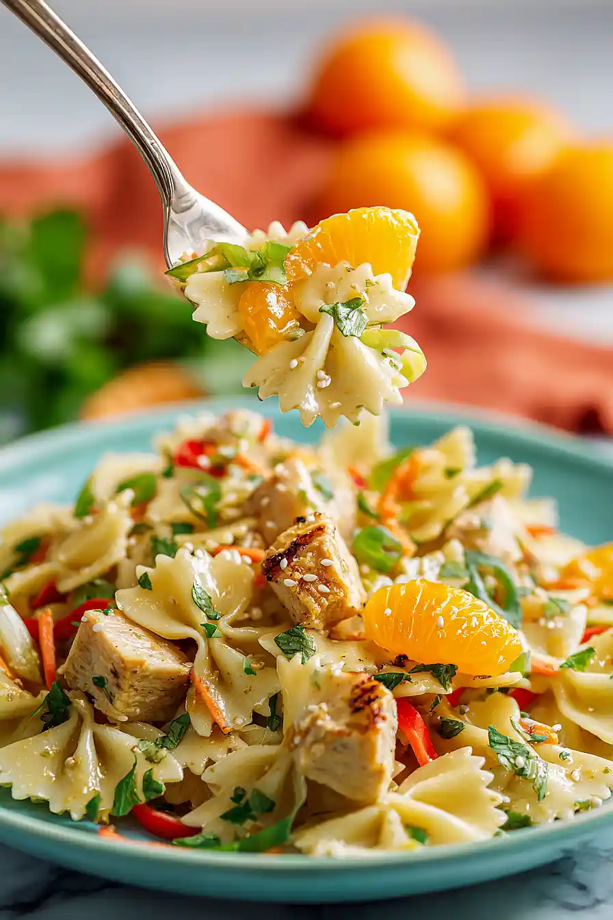 Crunchy Asian Chicken Pasta Salad