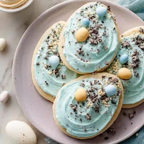 easter egg cookies with buttercream frosting