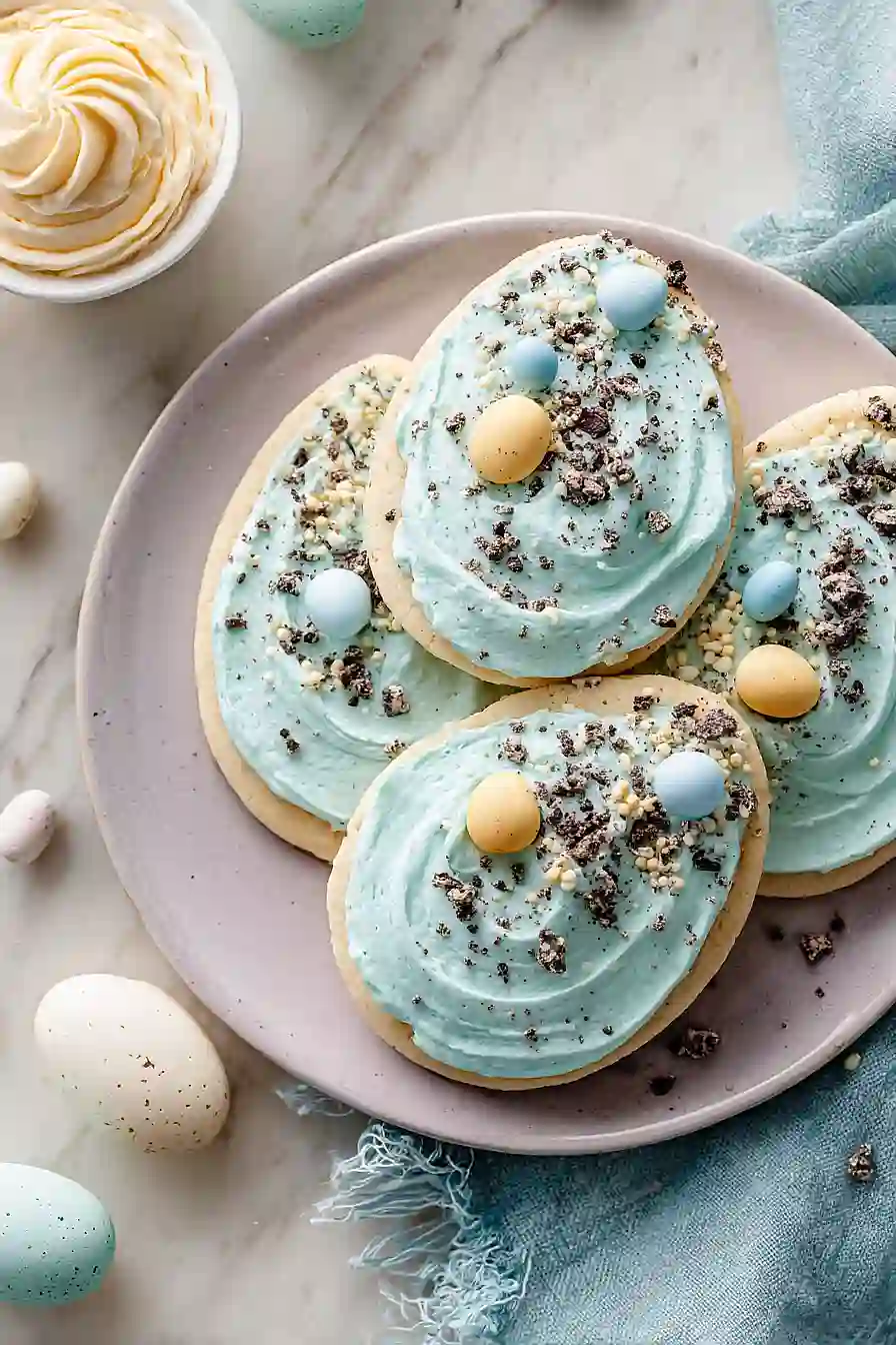 easter egg cookies with buttercream frosting