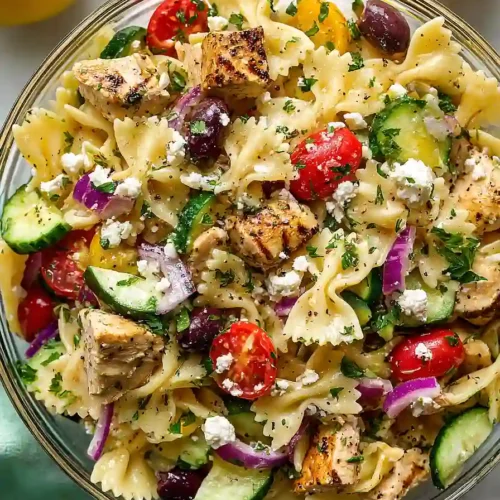 greek chicken pasta salad