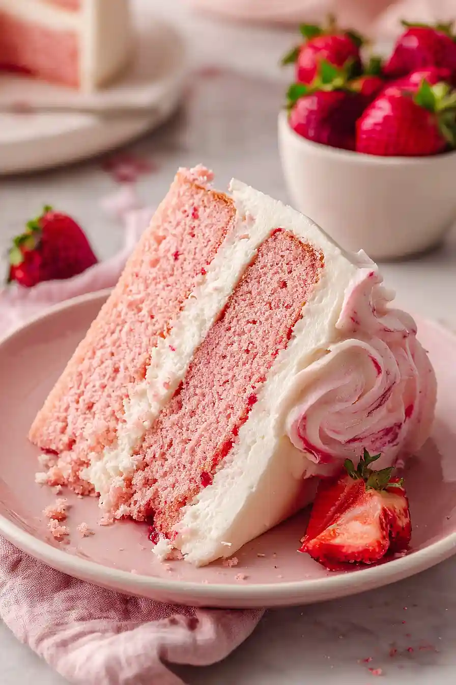 strawberry cake with cream cheese frosting