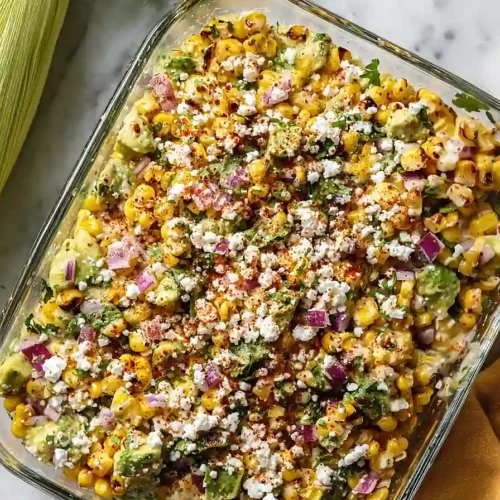 mexican street corn salad with avocado (no pasta)