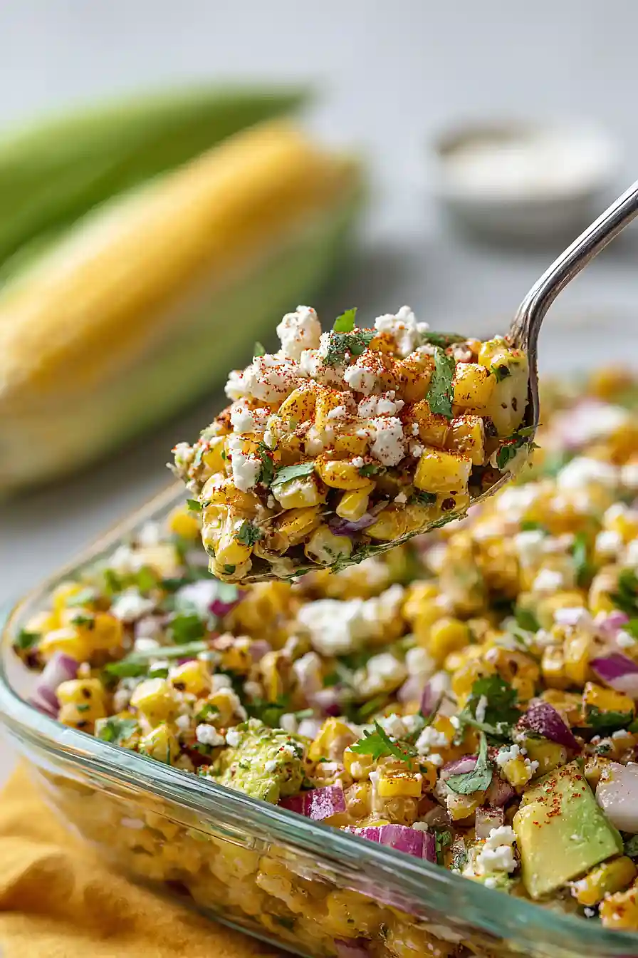 mexican street corn salad with avocado (no pasta)