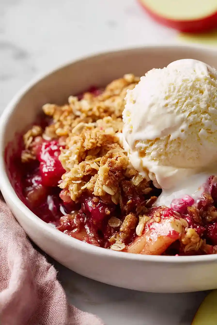 apple rhubarb crisp