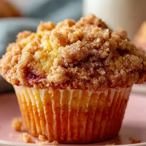 rhubarb muffins with cinnamon sugar topping