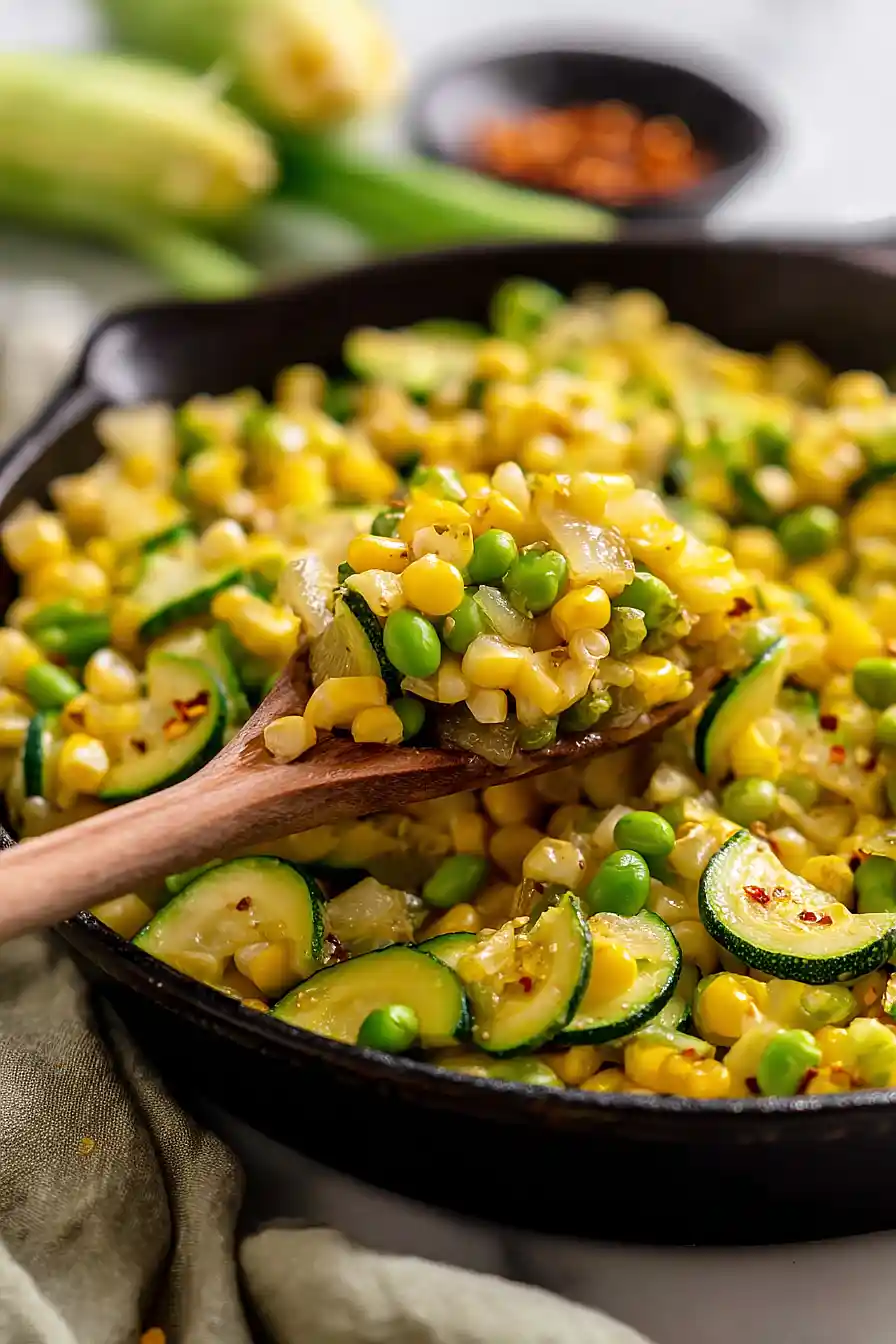 fresh corn and zucchini succotash