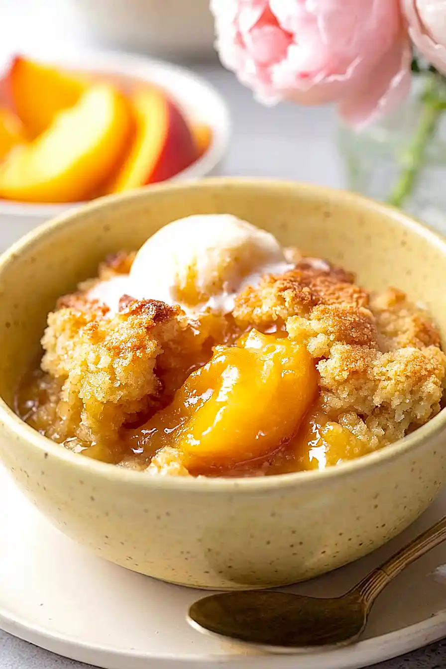 homemade peach cobbler