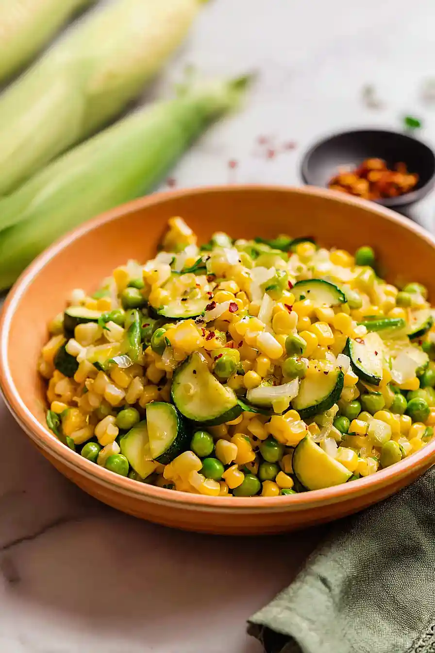 fresh corn and zucchini succotash