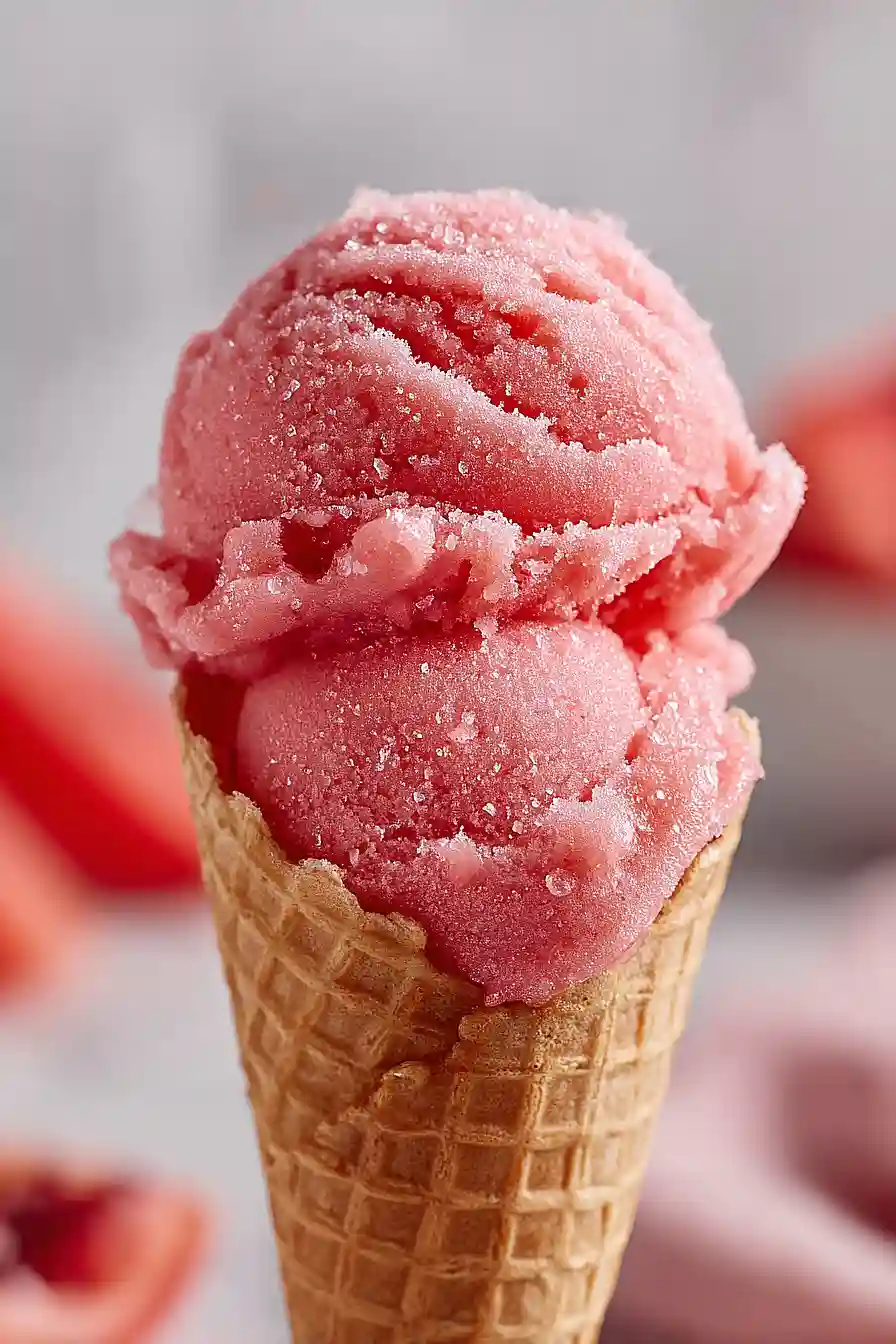 watermelon sorbet with condensed milk