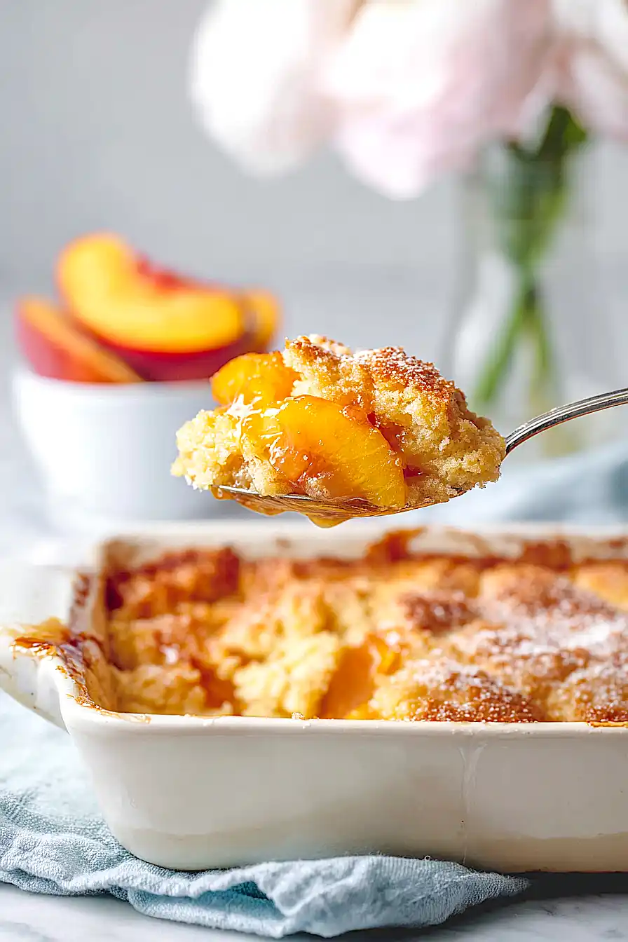 homemade peach cobbler