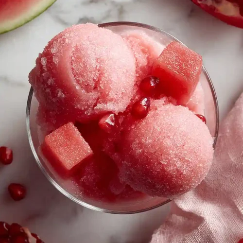 watermelon sorbet with condensed milk