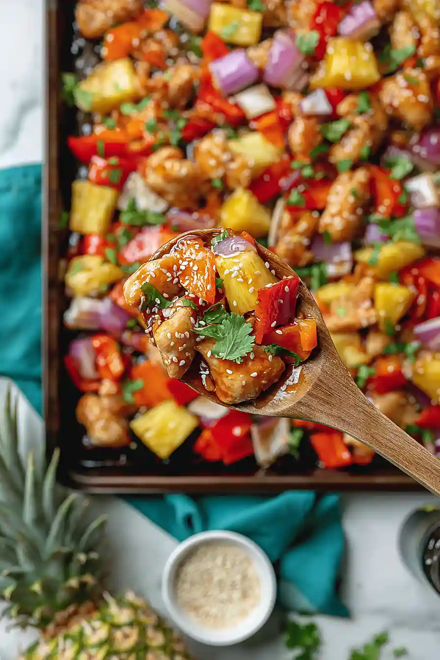 hawaiian chicken sheet pan