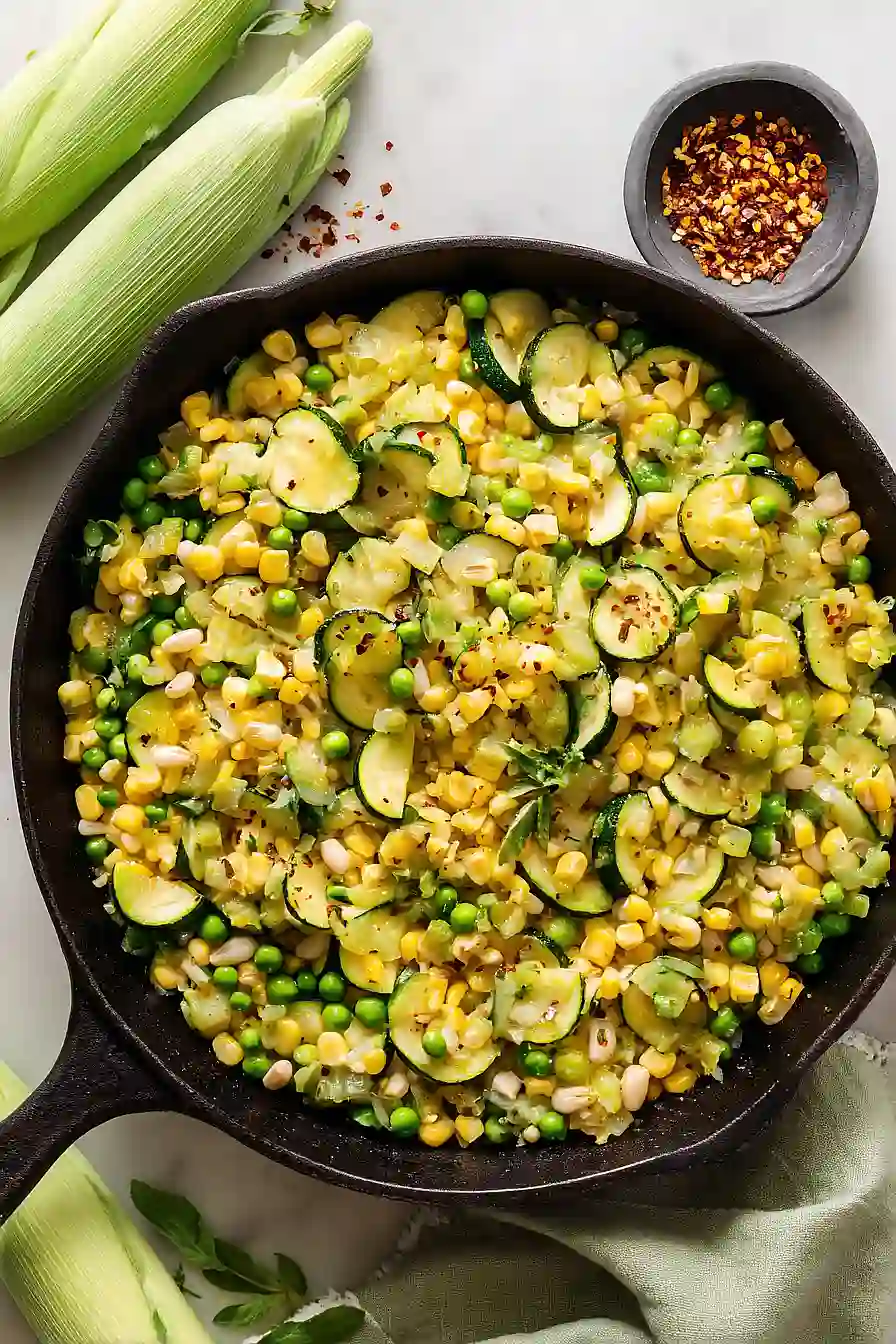 fresh corn and zucchini succotash