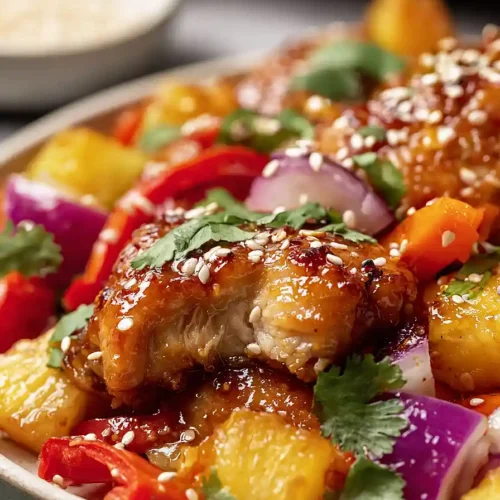 hawaiian chicken sheet pan