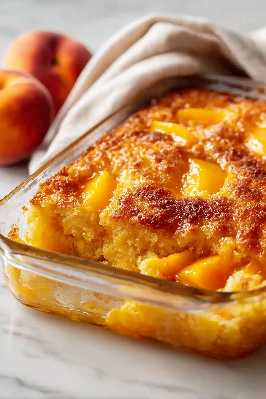 peach dump cake with canned peaches