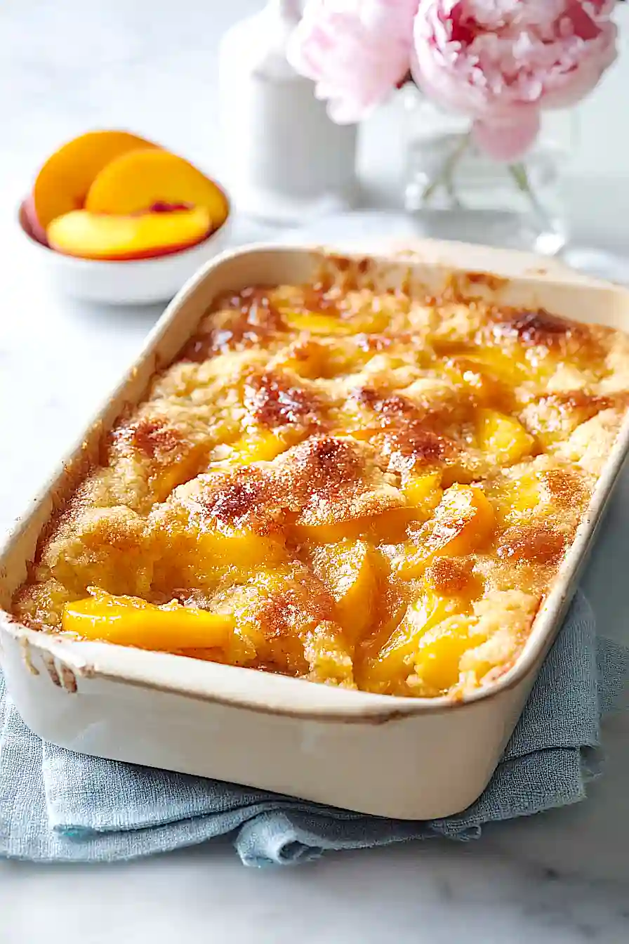 homemade peach cobbler