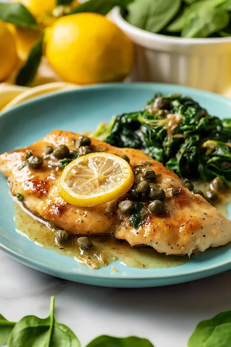chicken piccata with spinach