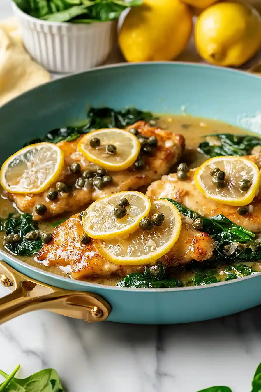 chicken piccata with spinach